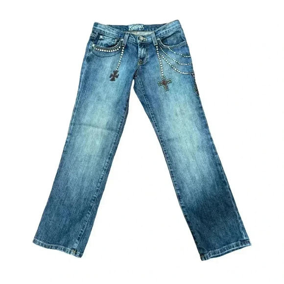 Kippy’s Swarovski Crystal Jeans size 25 with crosses - Picture 1 of 7